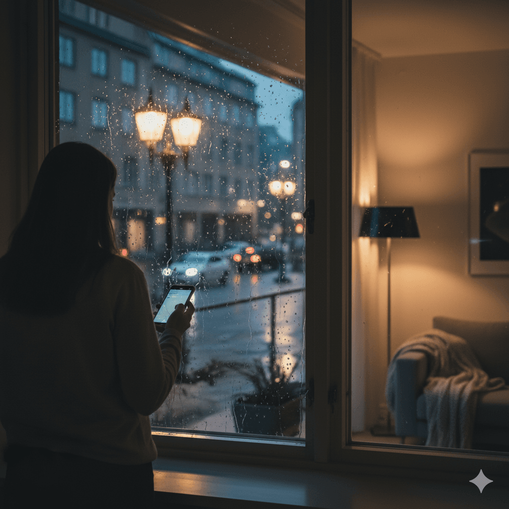 Rainy window in Stockholm